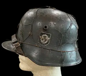 WWII German Polizei M16/18 DD Stahlhelm with Wire