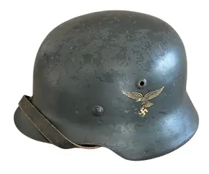 WWII German Luftwaffe M35 Early Eagle Double Decal Helmet