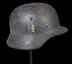 WWII German M40 Stahlhelm with Wolfsangel Shield