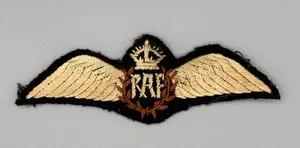 WWII British RAF Pilot's Embroidered Wing
