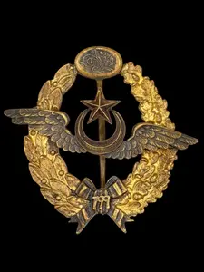 RARE WWI Ottoman Military Pilot's Badge, Tughra