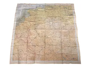 WWII AAF Silk Escape Map Holland - Germany - France - Sheet C-D