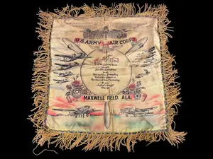 WWII U.S. Army Air Corps Souvenir Pillow Cover