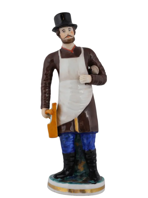 A RUSSIAN PORCELAIN FIGURE OF A GLAZIER, 19TH CENTURY from auction in New York, New York — image 24