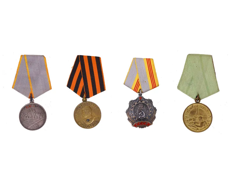 A LOT OF FOUR SOVIET MEDALS FOR WW2, 20TH CENTURY from auction in New York, New York — image 30