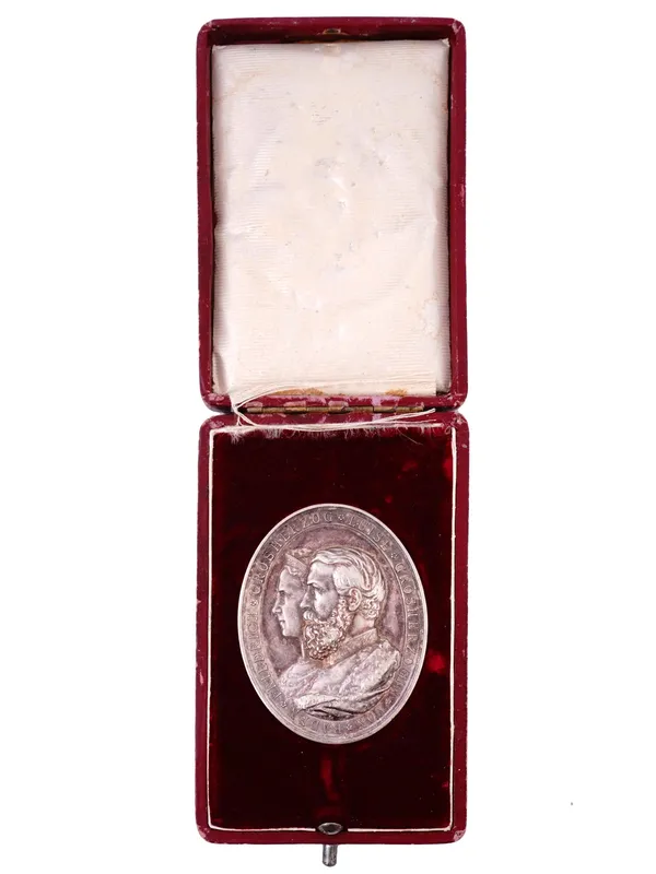 A BADEN GRAND DUKE 25TH WEDDING ANNIVERSARY SILVER MEDAL, CASED from auction in New York, New York — image 35