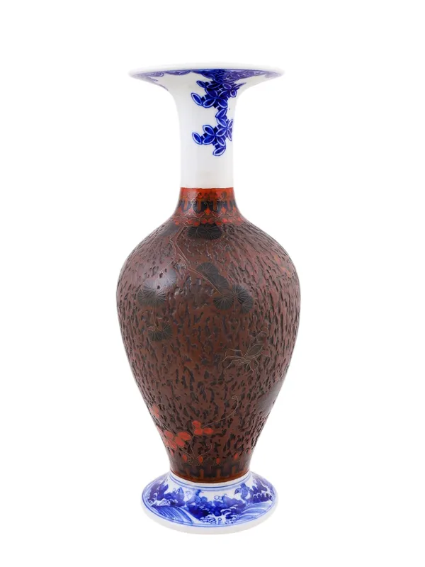 A JAPANESE TOTAI SHIPPO CLOISONNE AND PORCELAIN "TREE BARK" VASE, MEIJI PERIOD, 19TH CENTURY from auction in New York, New York — image 25