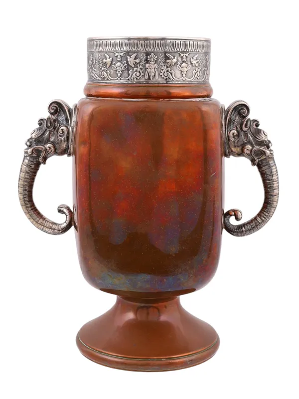 AN AMERICAN GORHAM & CO SILVER AND COPPER TWIN-HANDLED VASE, 19TH CEN. from auction in New York, New York — image 30