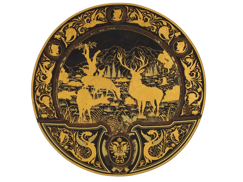 A TOLEDO GILT DAMASCENE STEEL PLATE, SPAIN, 20TH CENTURY from auction in New York, New York — image 45