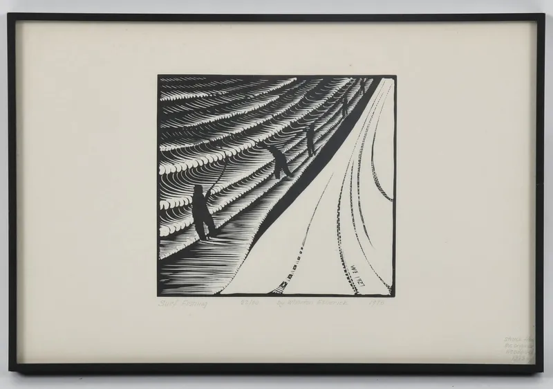 Wharton Esherick (American, 1887-1970), "Surf Fishing" Restrike Woodblock Print from auction in Pineville, Pennsylvania — image 25