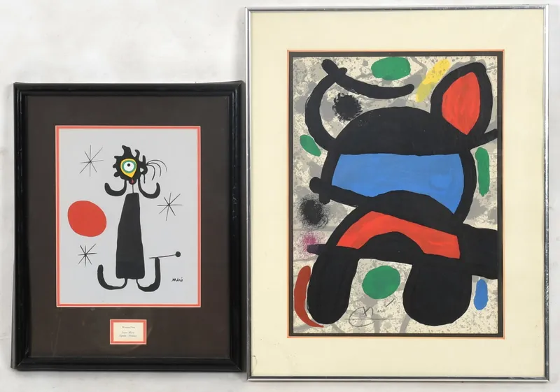 After Joan Miro (Spanish, 1893-1983), Two Lithographs from auction in Pineville, Pennsylvania — image 28