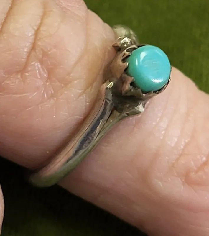 sterling and turquoise ring sz 6 from auction in wilmington , North Carolina — image 3