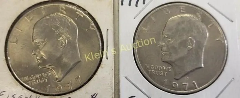 Eisenhower $1 coins us coin nice lot of 2     from auction in wilmington , North Carolina — image 27
