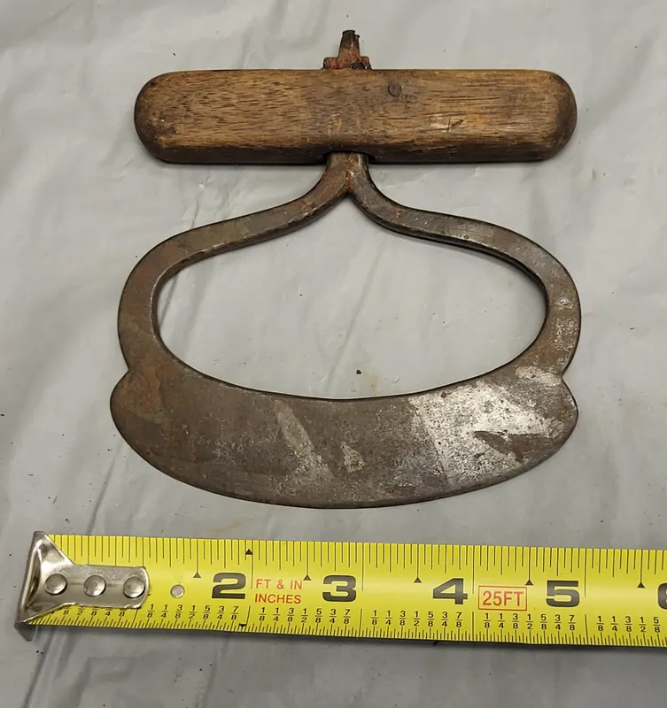antique primitive dough /herb cutter rocking knife from auction in wilmington , North Carolina — image 21