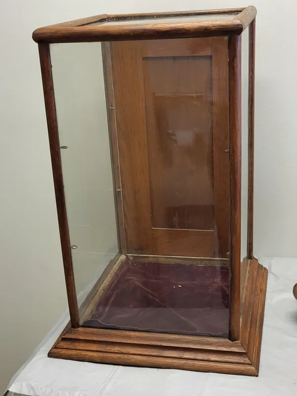 antique tiger oak display case w/glass shelves  from auction in wilmington , North Carolina — image 28