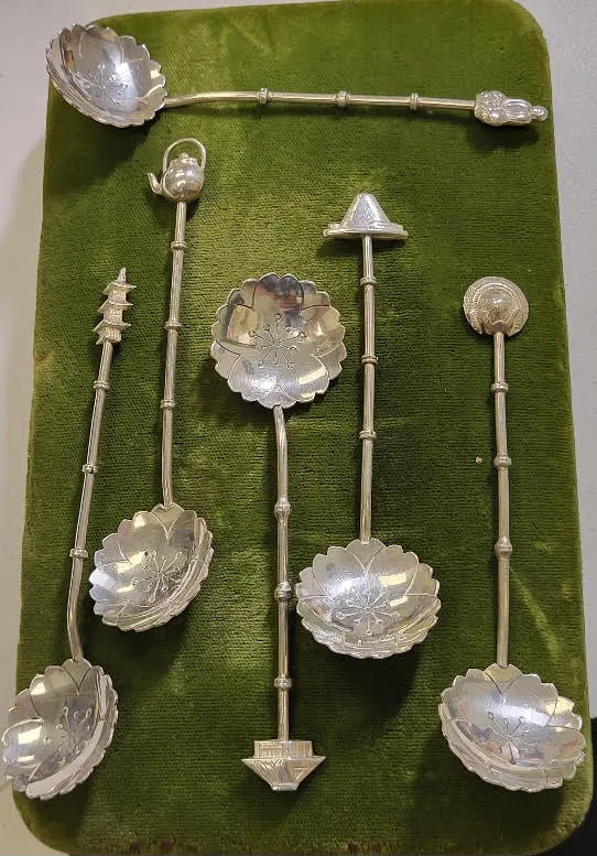 sterling 950 lot of 6 Demitasse spoons drink mixers from auction in wilmington , North Carolina — image 46