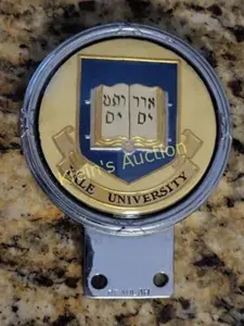 Rare beaulah car grille badge emblem Yale university4 5/8" x 3 1/2" in excellent pre owned condition super nice