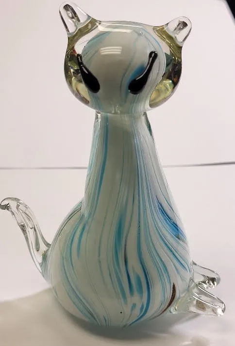 mid century Murano cased glass cat from auction in wilmington , North Carolina — image 8