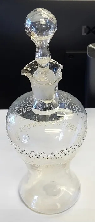 antique bohemian enamel art glass bottle w/stopper from auction in wilmington , North Carolina — image 46