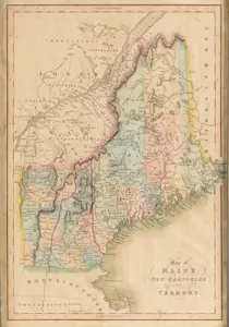 1832 Map of Northeast US & Canada