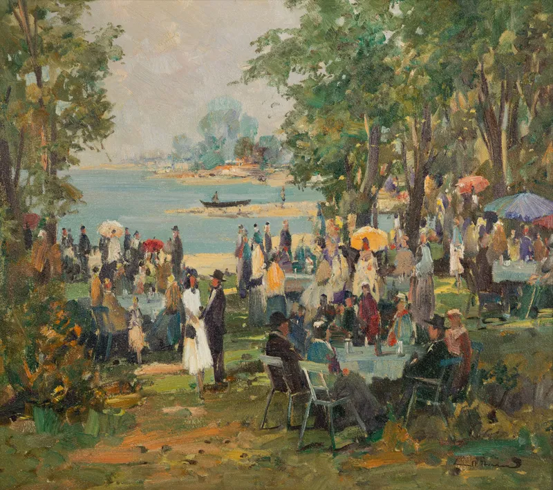 Wilhelm Thelen (German, 1917-1985) Oil on Canvas from auction in Addison, Illinois — image 17