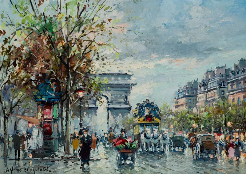 Antoine Blanchard (French, 1910-1988) 'Arc de Triomphe, Paris' Oil on Canvas from auction in Addison, Illinois — image 33