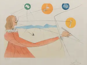 Salvador Dali (Spanish, 1904-1989) 'Dalinean Prophecy' Mixed Media
