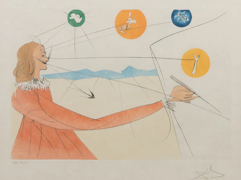 Salvador Dali (Spanish, 1904-1989) 'Dalinean Prophecy' Mixed Media from auction in Addison, Illinois — image 2