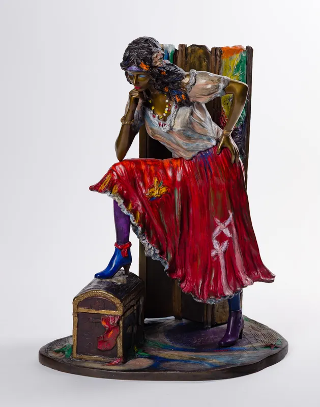 Isaac Maimon (Israeli, b.1951) 'Gypsy' Bronze Sculpture from auction in Addison, Illinois — image 28