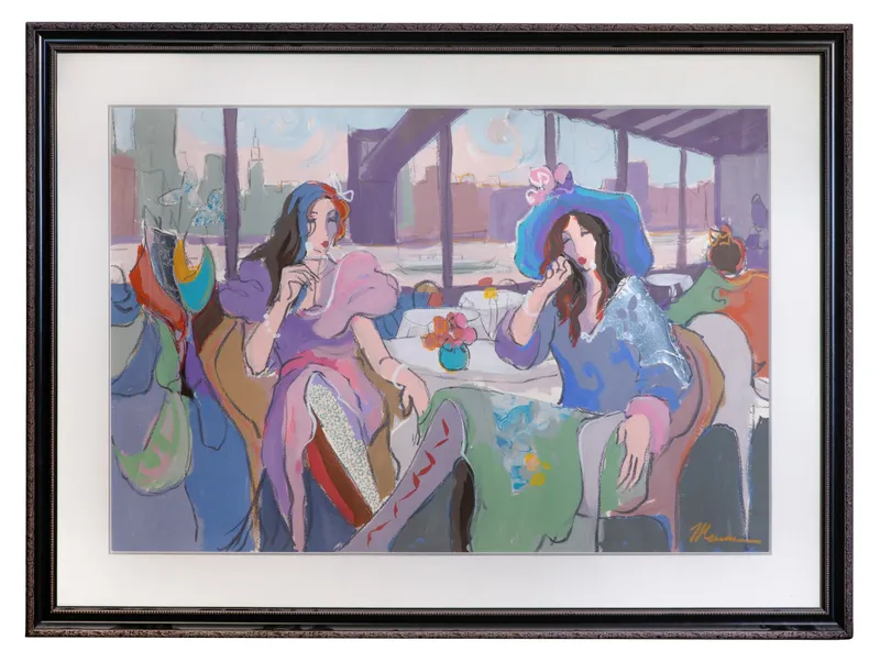 Isaac Maimon (Israeli, b.1951) 'Cocktails in New York' Acrylic on Paper from auction in Addison, Illinois — image 27