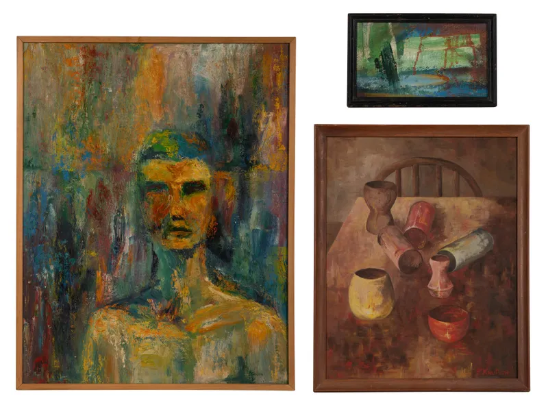 Various Artists (20th Century) Modernist Oil Painting Assortment from auction in Addison, Illinois — image 23
