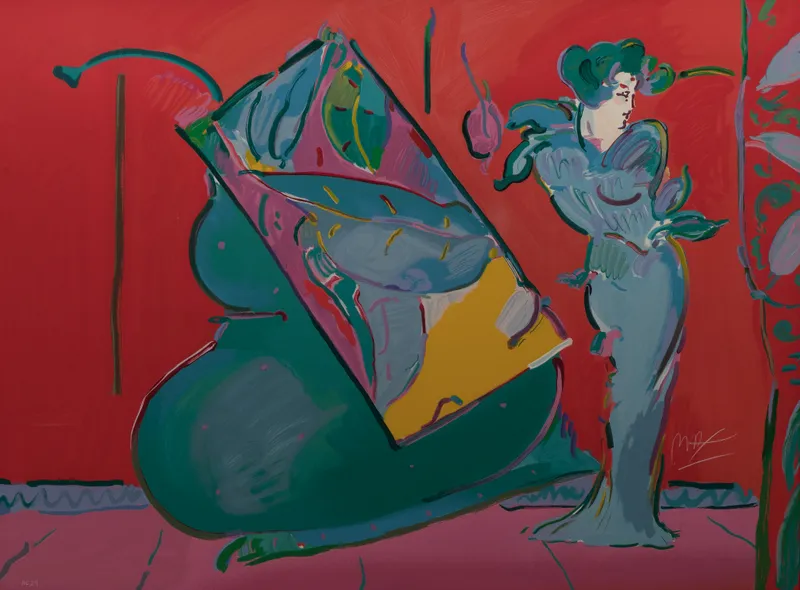 Peter Max (American, b.1937) 'Lady in Red' Serigraph from auction in Addison, Illinois — image 44