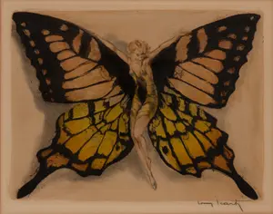 Louis Icart (French, 1888-1950) 'Fluttering Butterfly' Etching