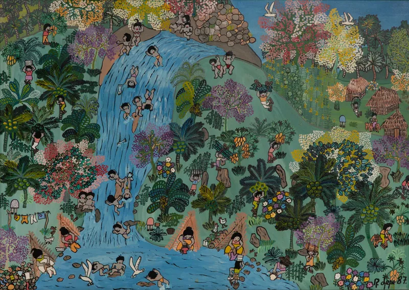 Rodrigo Lepe Macedo (Mexican, b.1948) 'La Cascada' Oil on Canvas from auction in Addison, Illinois — image 16