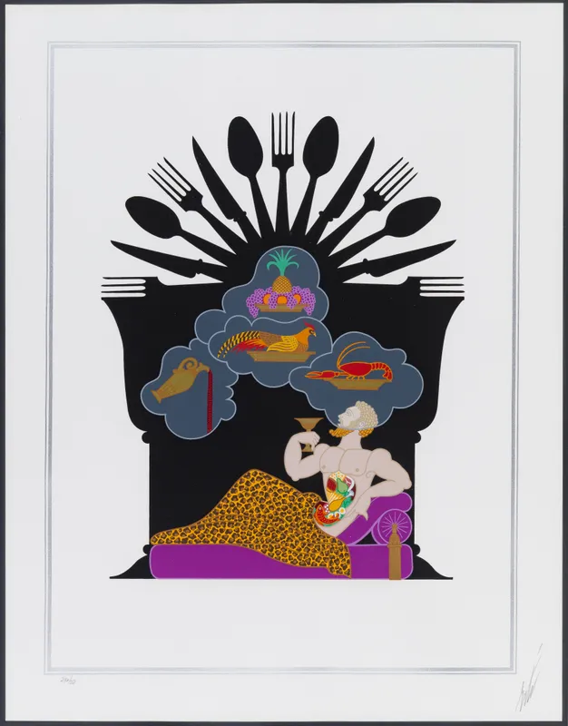 Romain de Tirtoff 'Erte' (Russian / French, 1892-1990) 'Gluttony' Lithograph from auction in Addison, Illinois — image 21