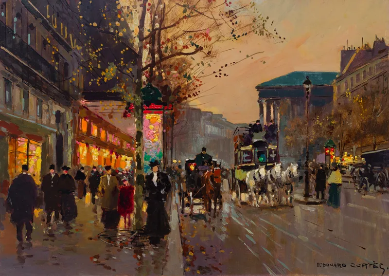 After Edouard Cortes (French, 1882-1969) 'Boulevard de la Madeleine' Oil on Canvas from auction in Addison, Illinois — image 22