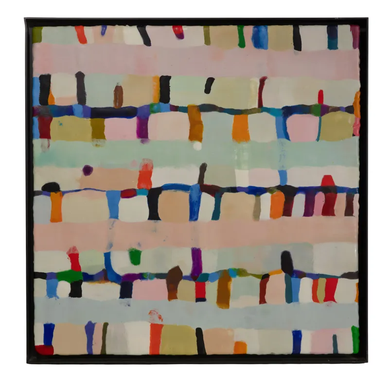 Kathleen Waterloo (French, b.1947) 'Airport / Washington' Encaustic on Cloth from auction in Addison, Illinois — image 13