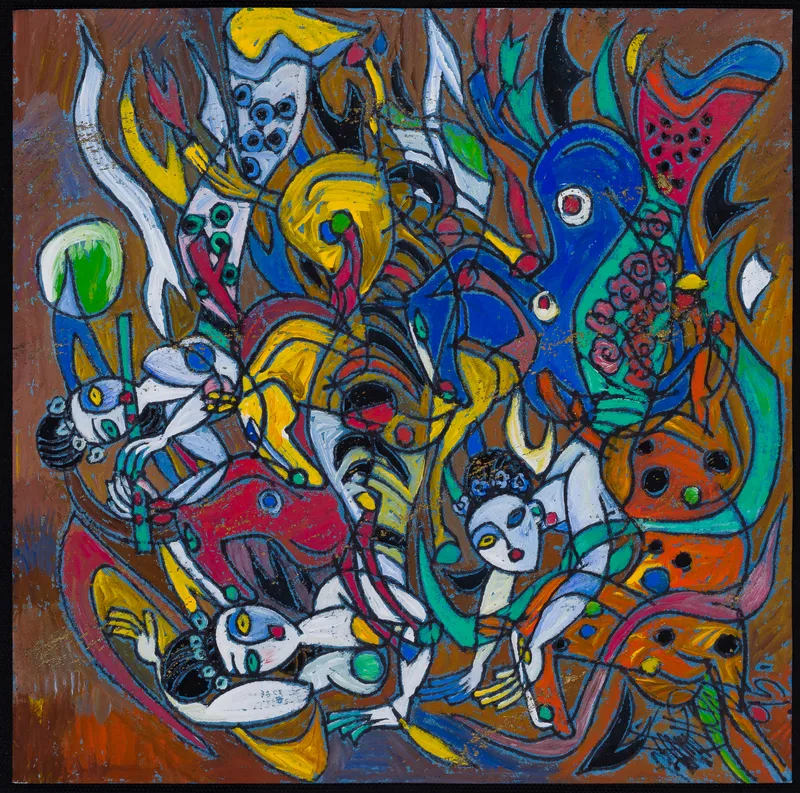 Tiefeng Jiang (Chinese, b.1938) 'Songs of the Seasons' Mixed Media from auction in Addison, Illinois — image 18