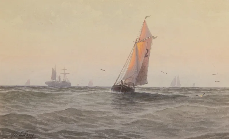 George Emerick Essig (American, 1838-1923) Watercolor from auction in Addison, Illinois — image 40