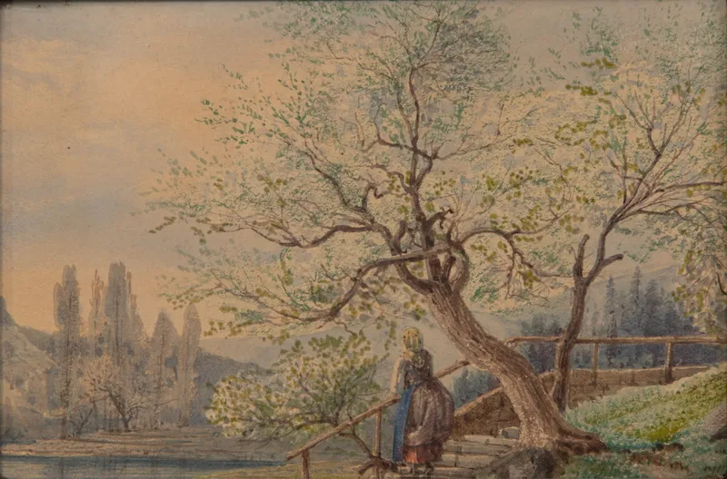 Unknown Artist (British, 19th Century) Watercolor on Paper from auction in Addison, Illinois — image 45
