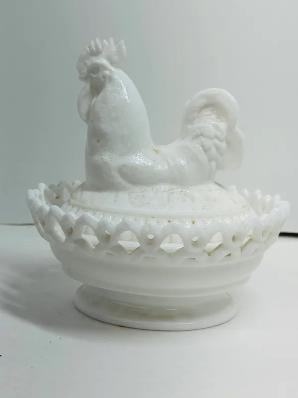 IMPERIAL MILK GLASS ROOSTER DISH, MID-20TH CENTURY from auction in BETHESDA, Ohio — image 12