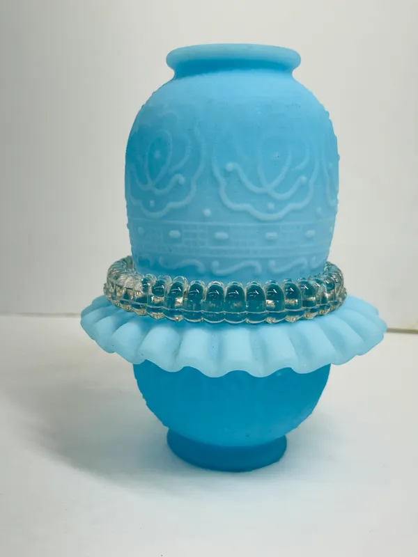 FENTON BLUE SATIN FAIRY LAMP, 1970S from auction in BETHESDA, Ohio — image 30