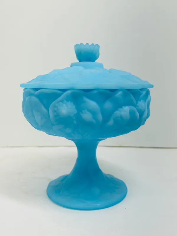 FENTON WATER LILY SATIN COMPOTE, 1980S from auction in BETHESDA, Ohio — image 34