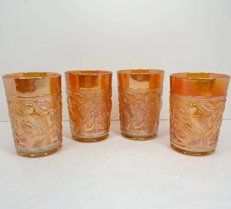 SET OF FOUR MARIGOLD CARNIVAL GLASS TUMBLERS from auction in BETHESDA, Ohio — image 20