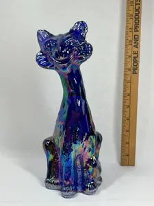 Fenton Iridescent Carnival Glass Alley Cat