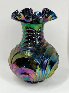 FENTON AMETHYST CARNIVAL GLASS VASE