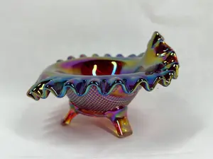 Fenton Red Iridescent Glass Bowl