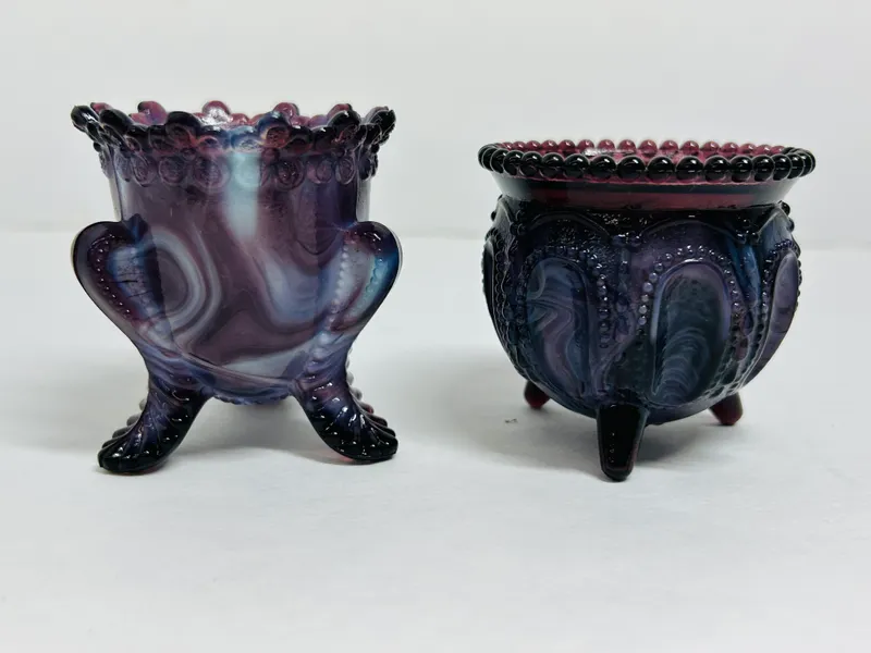 BOYD/DEGENHART PURPLE SLAG GLASS TOOTHPICK HOLDERS from auction in BETHESDA, Ohio — image 17