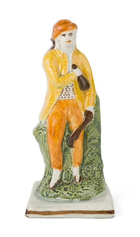 English Prattware / Pearlware Shepherd Figure from auction in Bloomfield, New Jersey — image 12