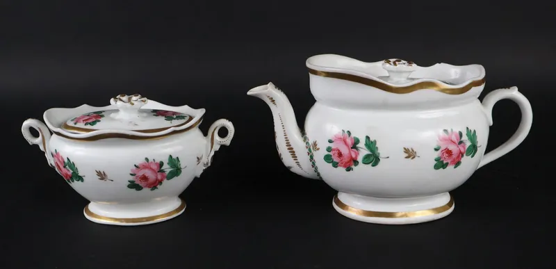 Rare Tucker Porcelain Factory (Philadelphia, Pennsylvania) Teapot and Sugar Bowl from auction in Bloomfield, New Jersey — image 15